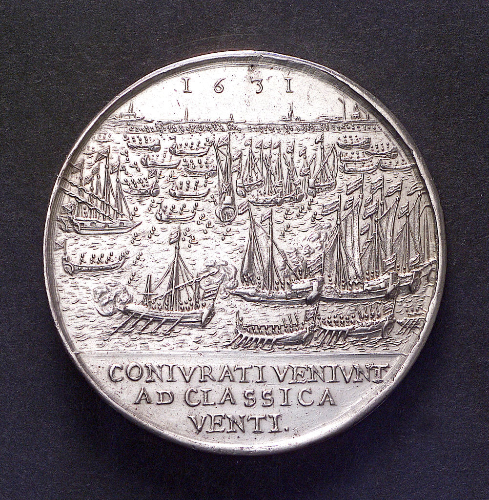 Detail of Medal commemorating the Spanish fleet captured at the Slaak, 1631; reverse by A. Verbeeck