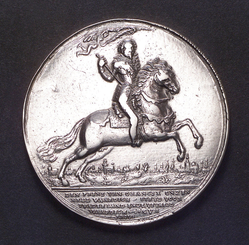 Detail of Medal commemorating the Spanish fleet captured at the Slaak, 1631; obverse by A. van der Wilge