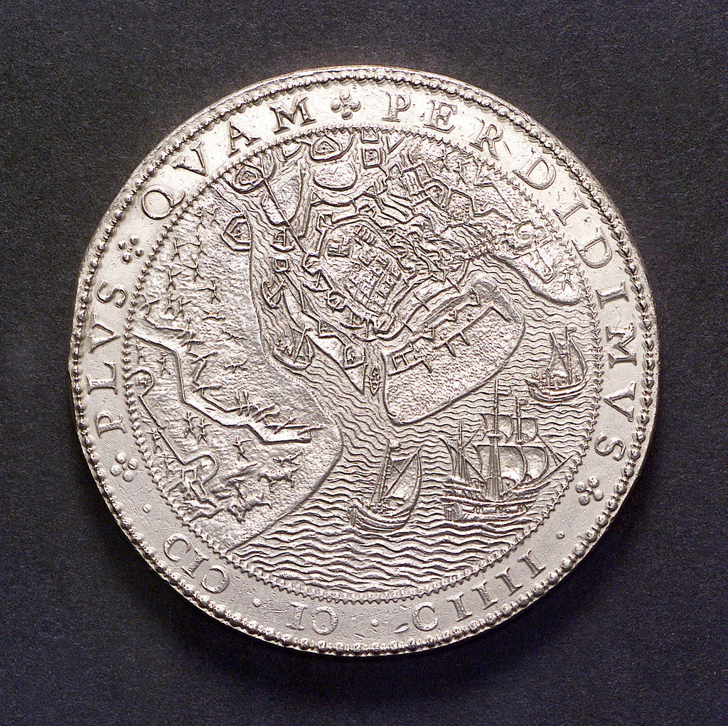 Detail of Medal commemorating the defence of Sluys and Ostend, 1603; reverse by unknown