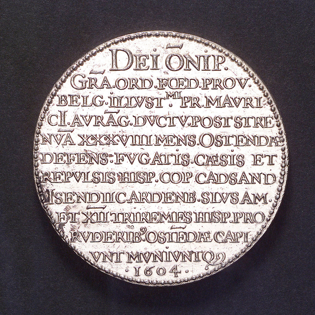 Detail of Medal commemorating the defence of Sluys and Ostend, 1603; reverse by unknown