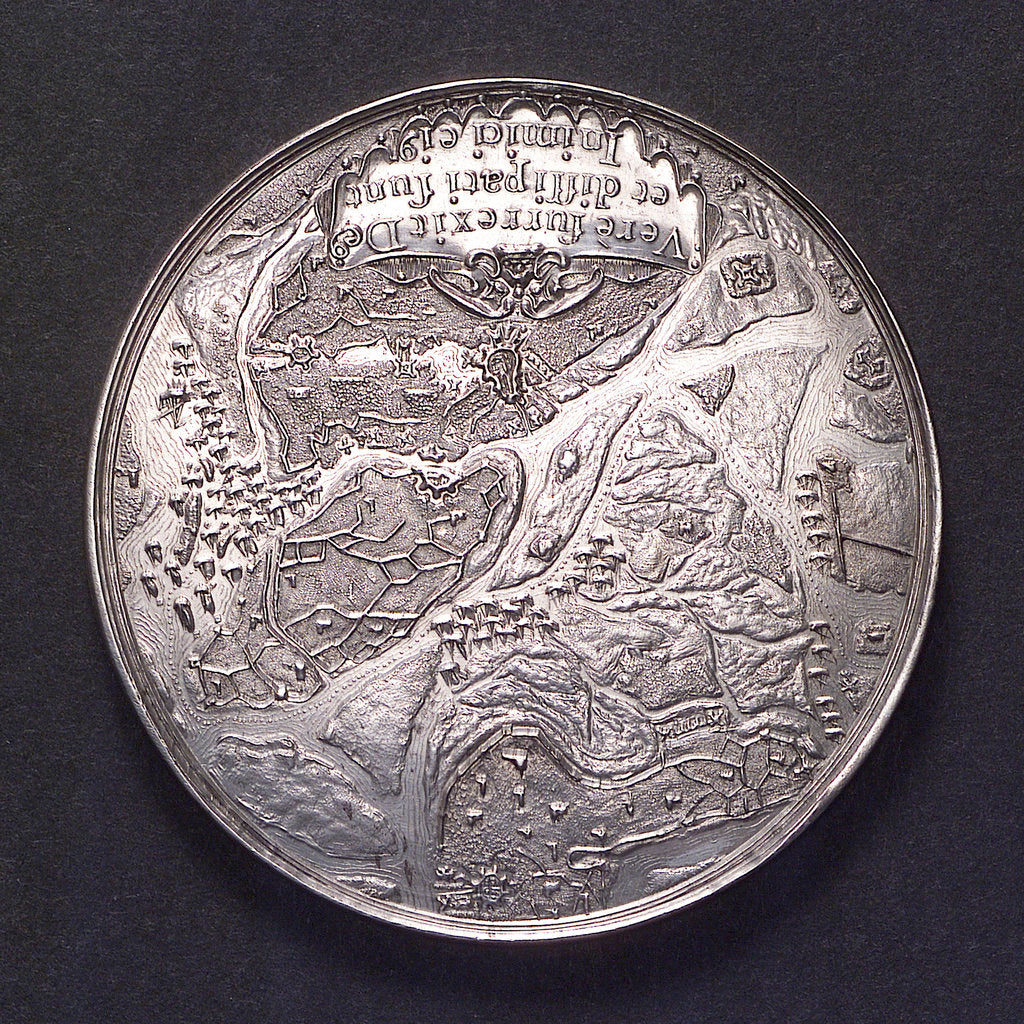 Detail of Medal commemorating the Spanish fleet captured at the Slaak, 1631; obverse by J. Looff