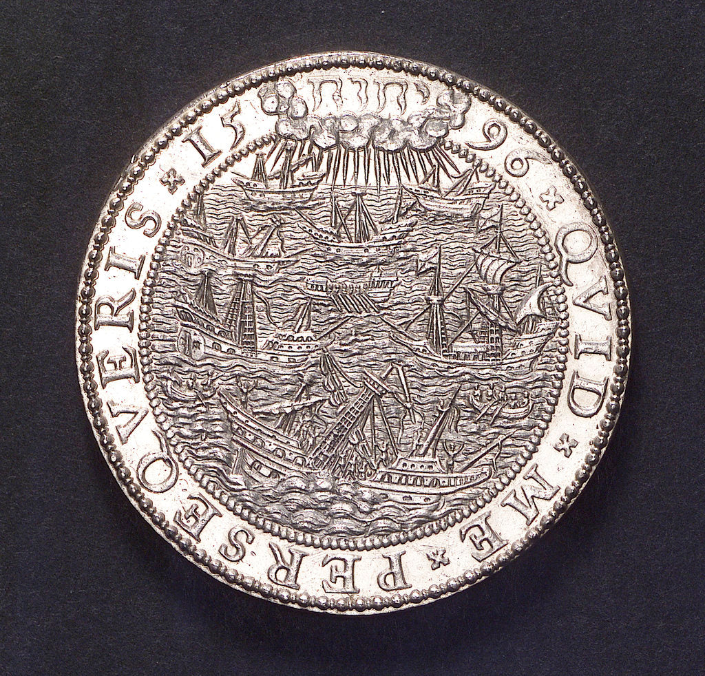 Detail of Medal commemorating the Allied expedition to Cadiz, 1596; reverse by unknown