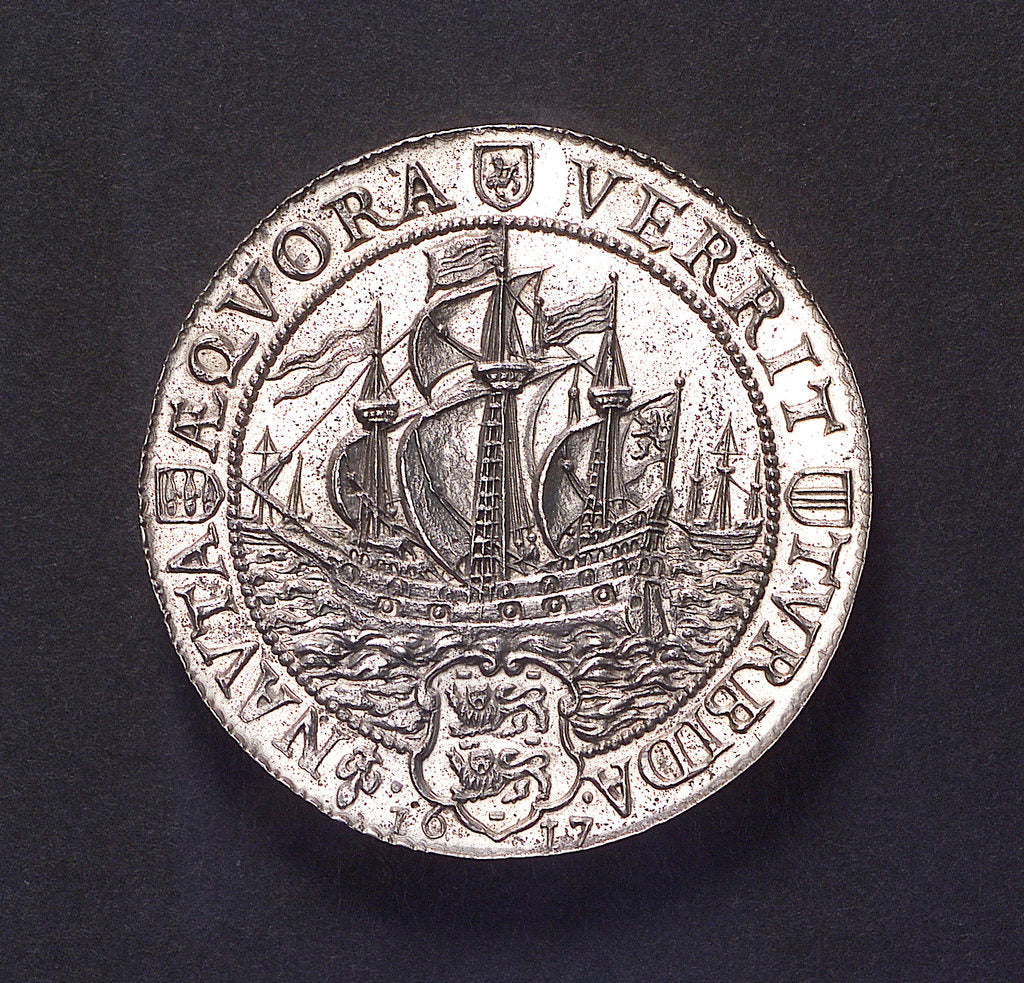 Detail of Medal commemorating the capture of the Spanish galleon 'St Jacob' off St Helena; reverse by unknown