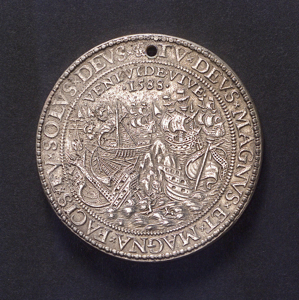 Detail of Medal commemorating the defeat of the Spanish Armada, 1588; reverse by unknown