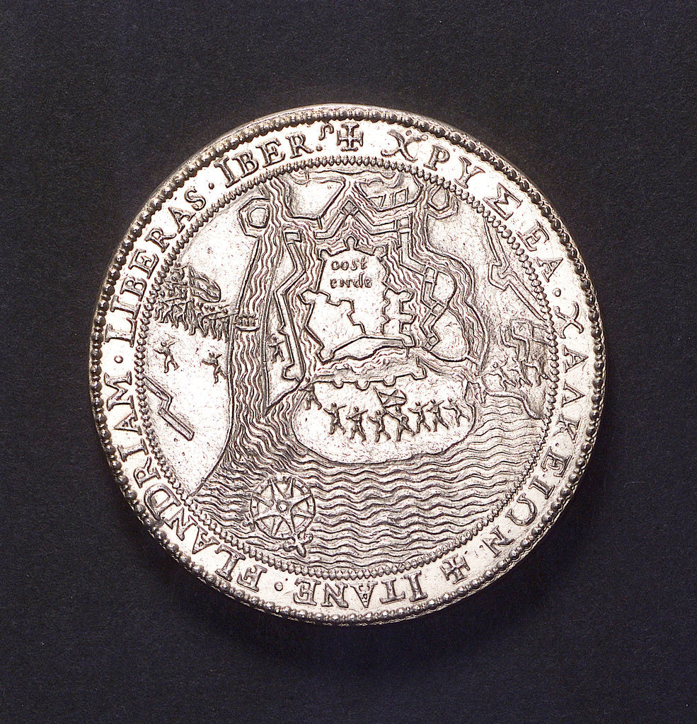 Detail of Medal commemorating the defence of Sluys and Ostend, 1603; reverse by unknown