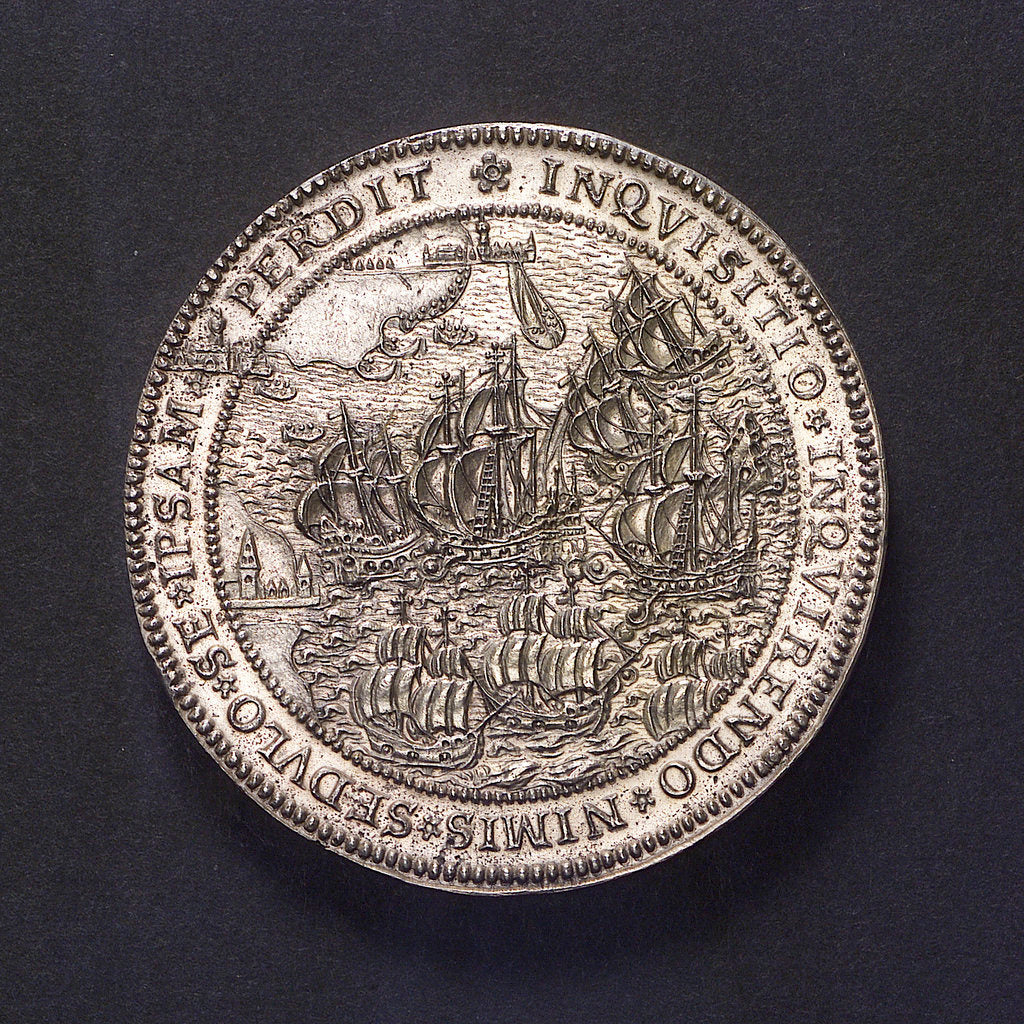 Detail of Medal commemorating the Battle of the Zuydersee, 1573; reverse by C. Wyntges