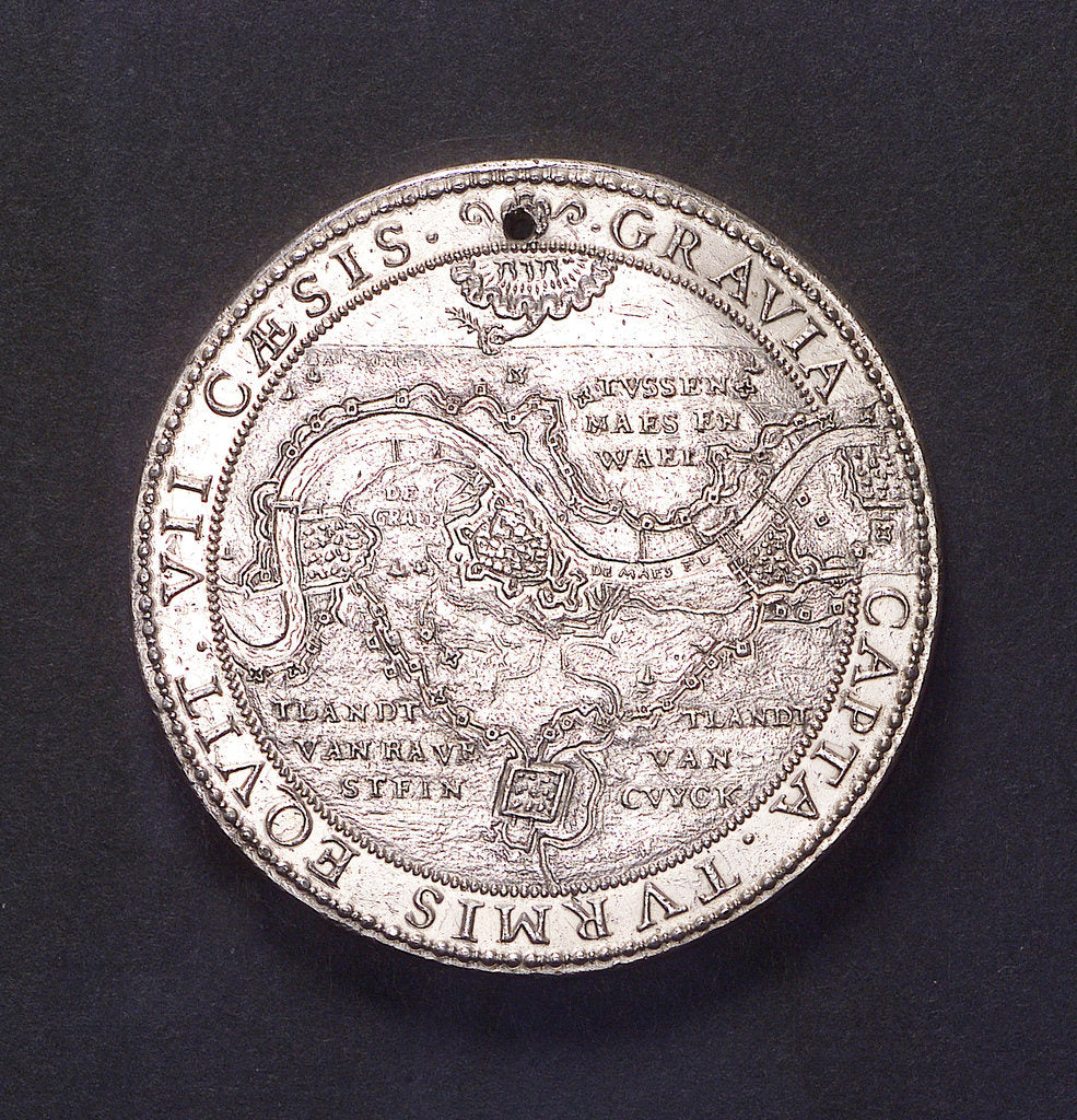 Detail of Medal commemorating the action off the Goodwin Sands, 1602; obverse by unknown
