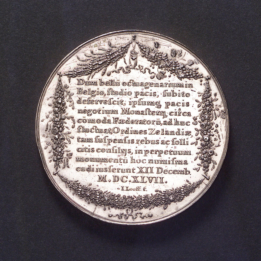 Detail of Medal commemorating the Congress of Munster, 1647; reverse by J. Looff