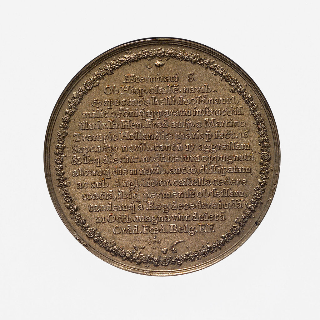 Detail of Medal commemorating the destruction of the Spanish fleet off Dover, 1639; reverse by unknown