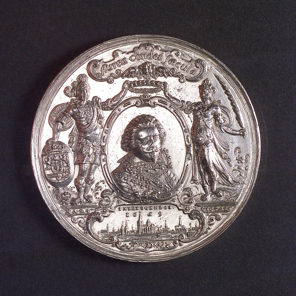 Detail of Medal commemorating the capture of the Spanish silver fleet off Matanzas, 1628; obverse by A. van der Wilge