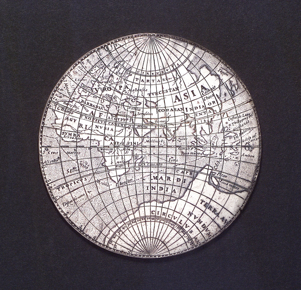 Detail of Medal commemorating Drake's voyage, 1577-1580; obverse by Michael Mercator