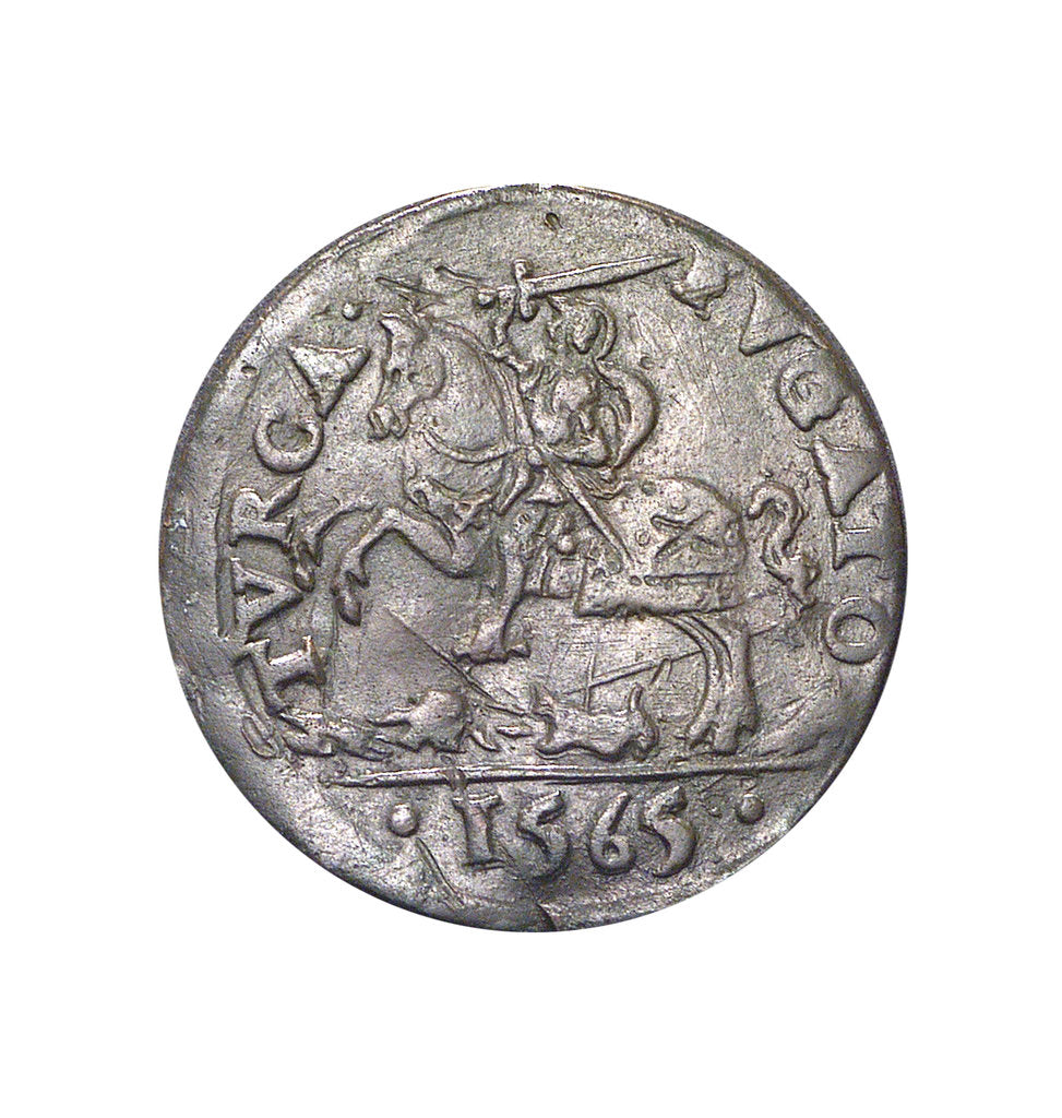 Detail of Counter commemorating Malta delivered from the Turks, 1565; reverse by unknown