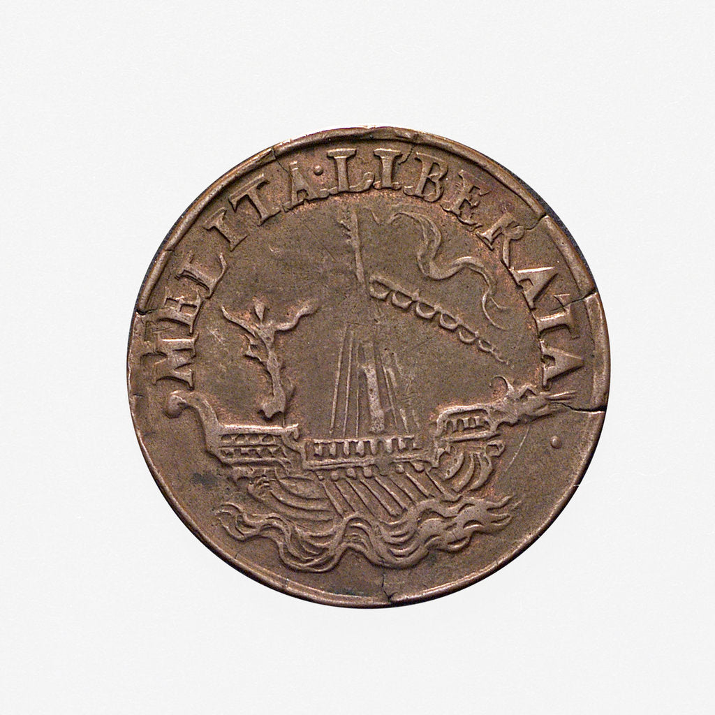 Detail of Counter commemorating Malta delivered from the Turks, 1565; reverse by unknown