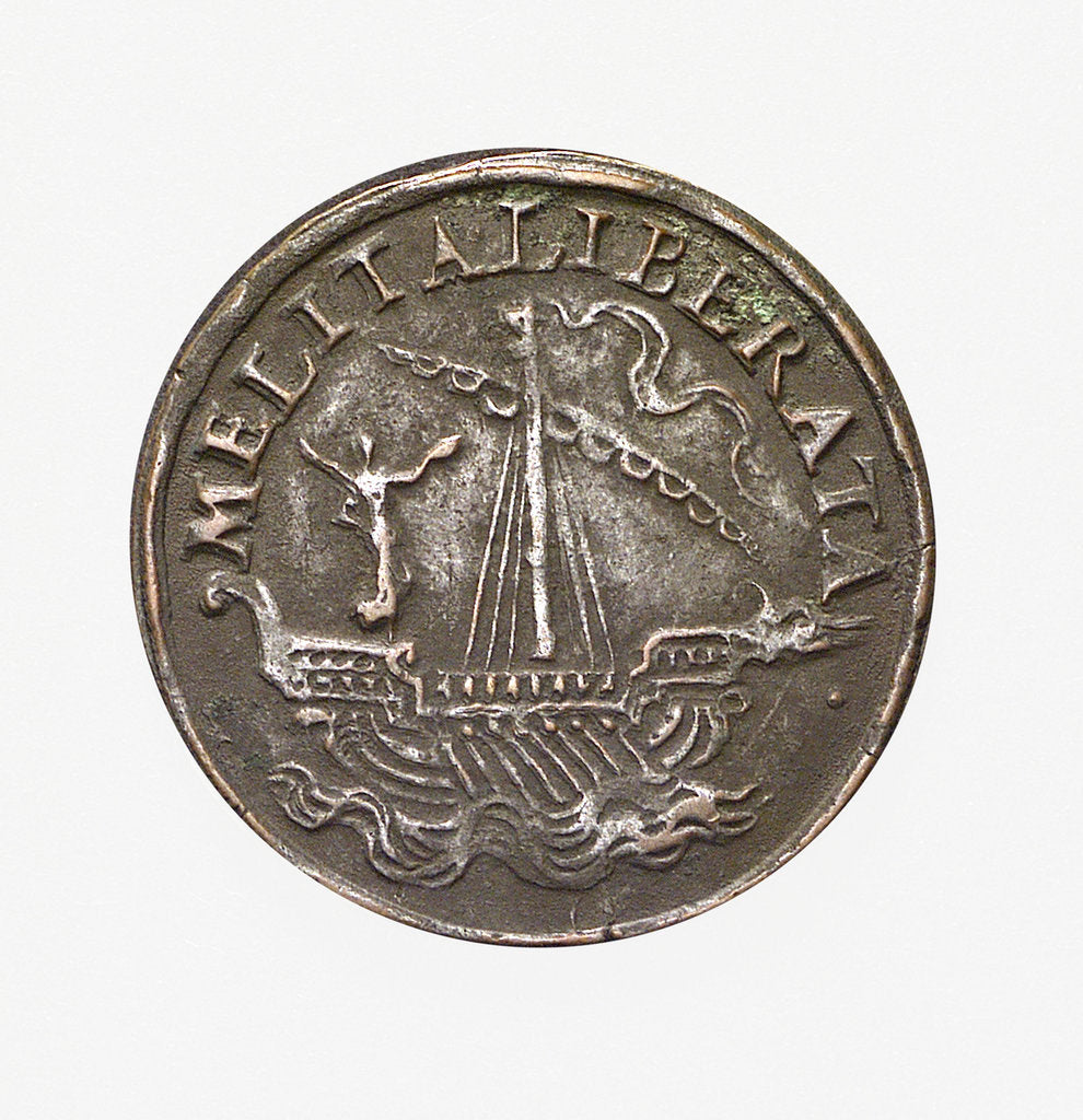 Detail of Counter commemorating Malta delivered from the Turks; reverse by unknown