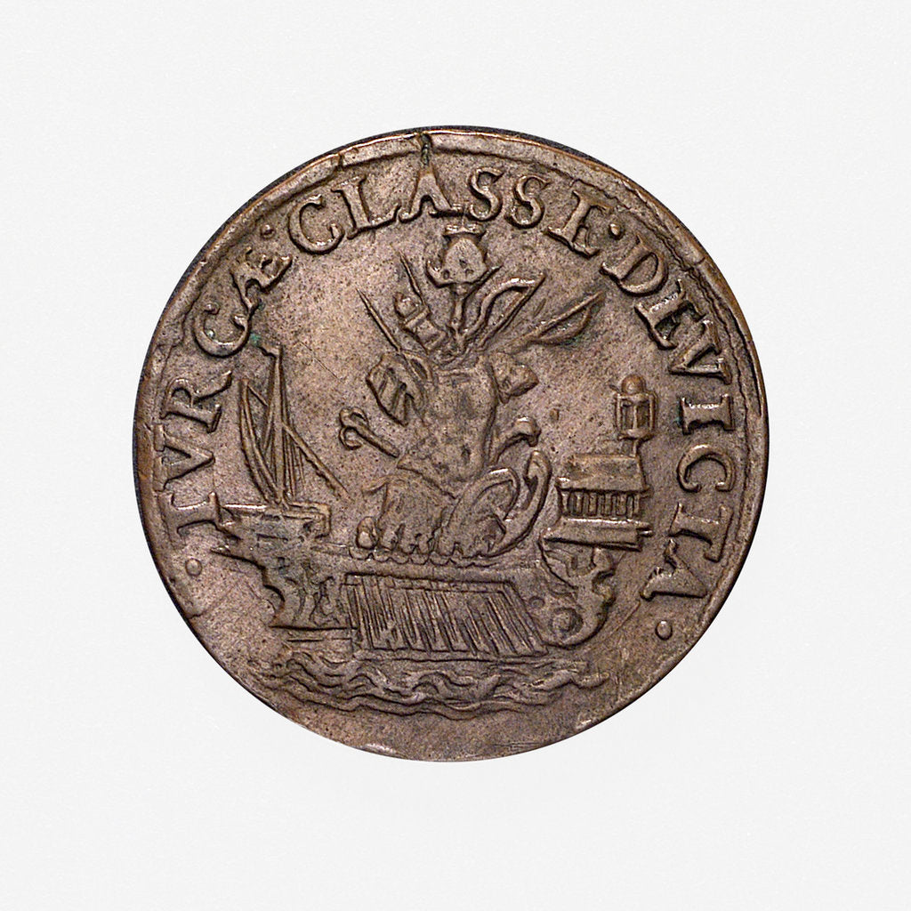 Detail of Counter commemorating the Battle of Lepanto, 1571; reverse by unknown