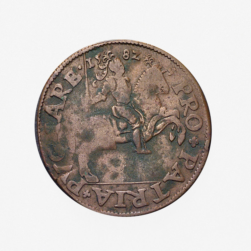 Detail of Counter commemorating preparations for war in 1582; obverse by unknown