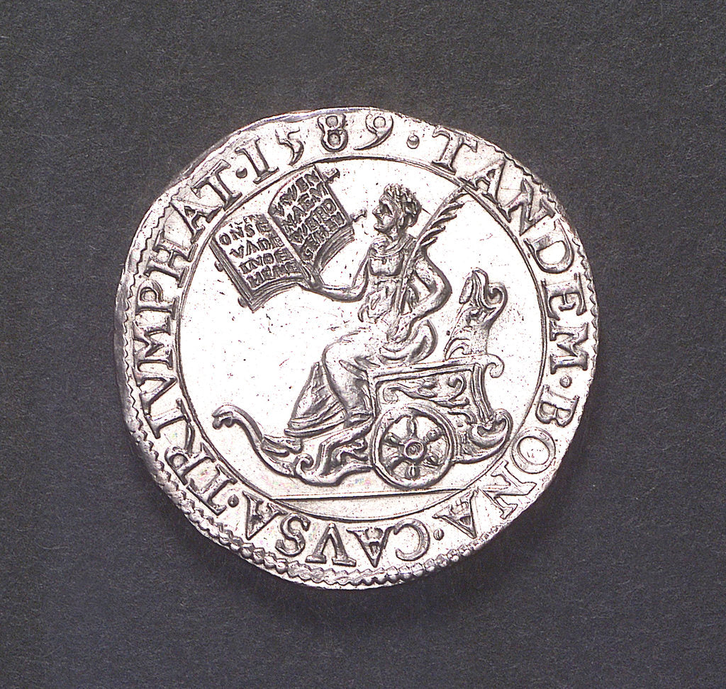 Detail of Counter commemorating the defeat of the Spanish Armada, 1588; obverse by unknown