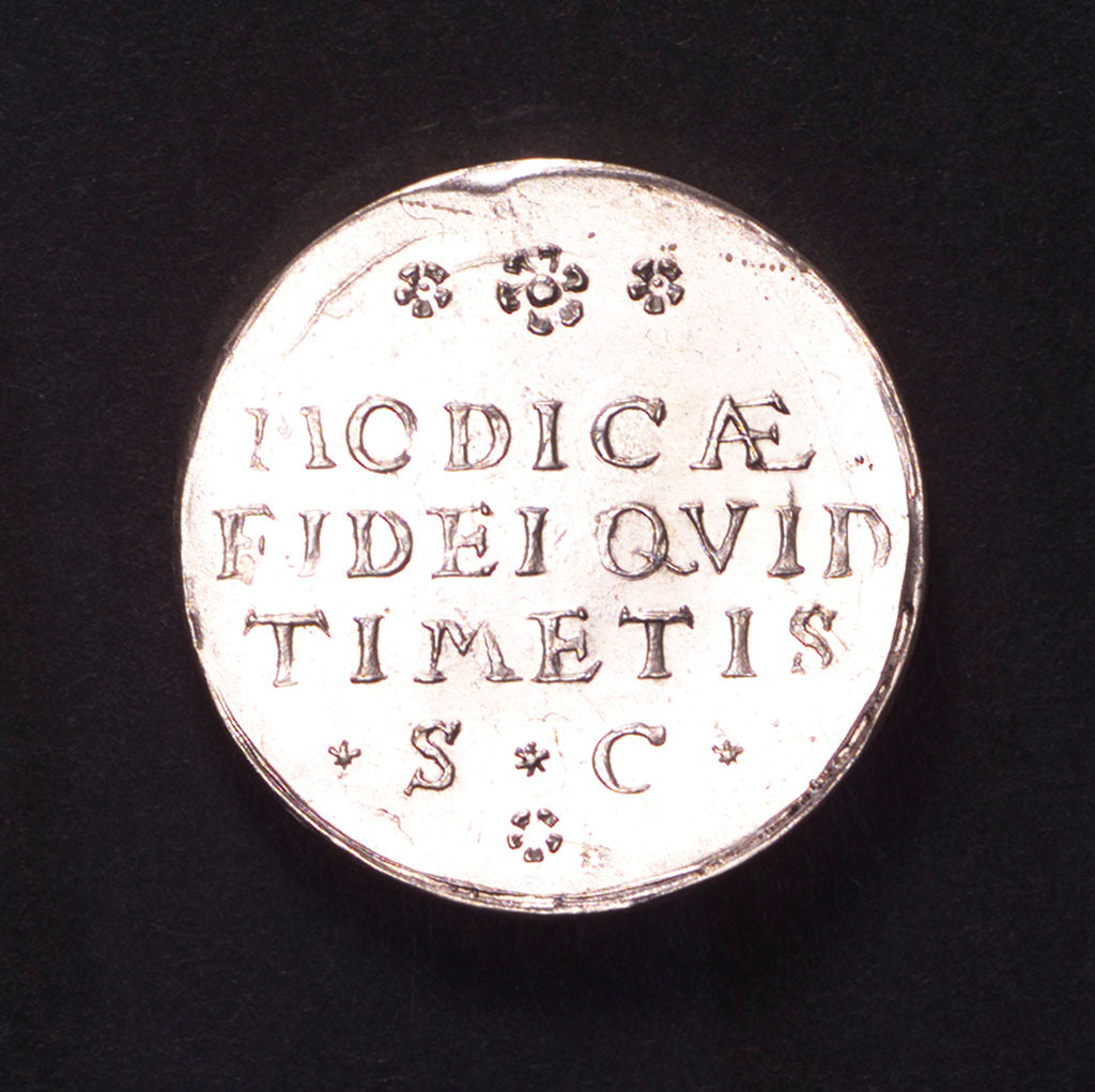 Detail of Counter commemorating the defeat of the Dutch fleet under Admiral Houtain, 1606; reverse by unknown