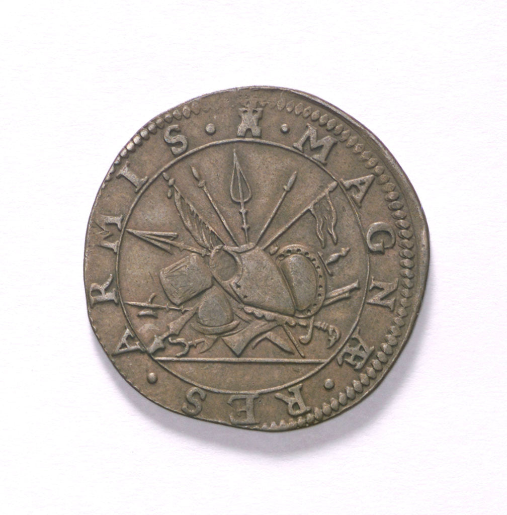 Detail of Counter commemorating the Battle of Nieuport, 1600; obverse by unknown
