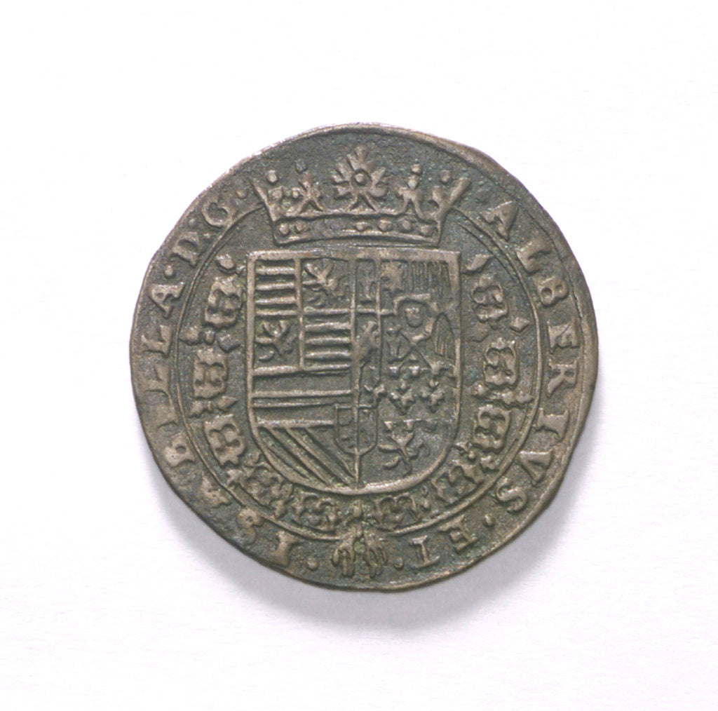 Detail of Counter commemorating the siege of Ostend, 1603; obverse by unknown