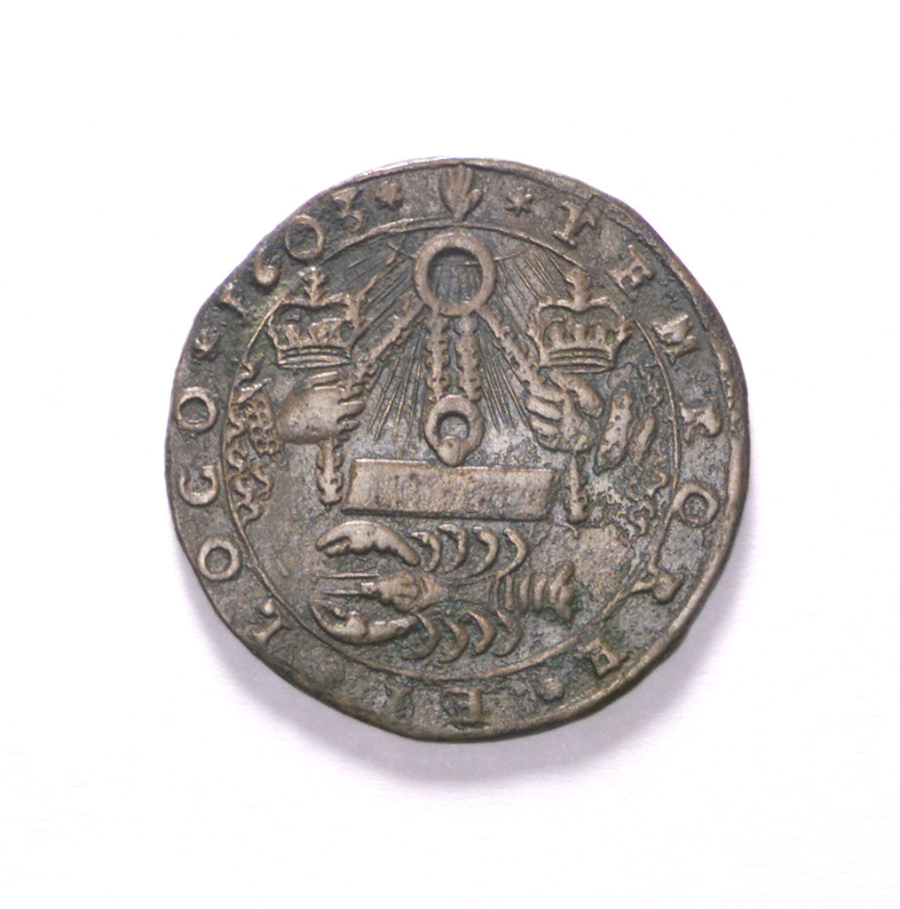 Detail of Counter commemorating the siege of Ostend, 1603; reverse by unknown