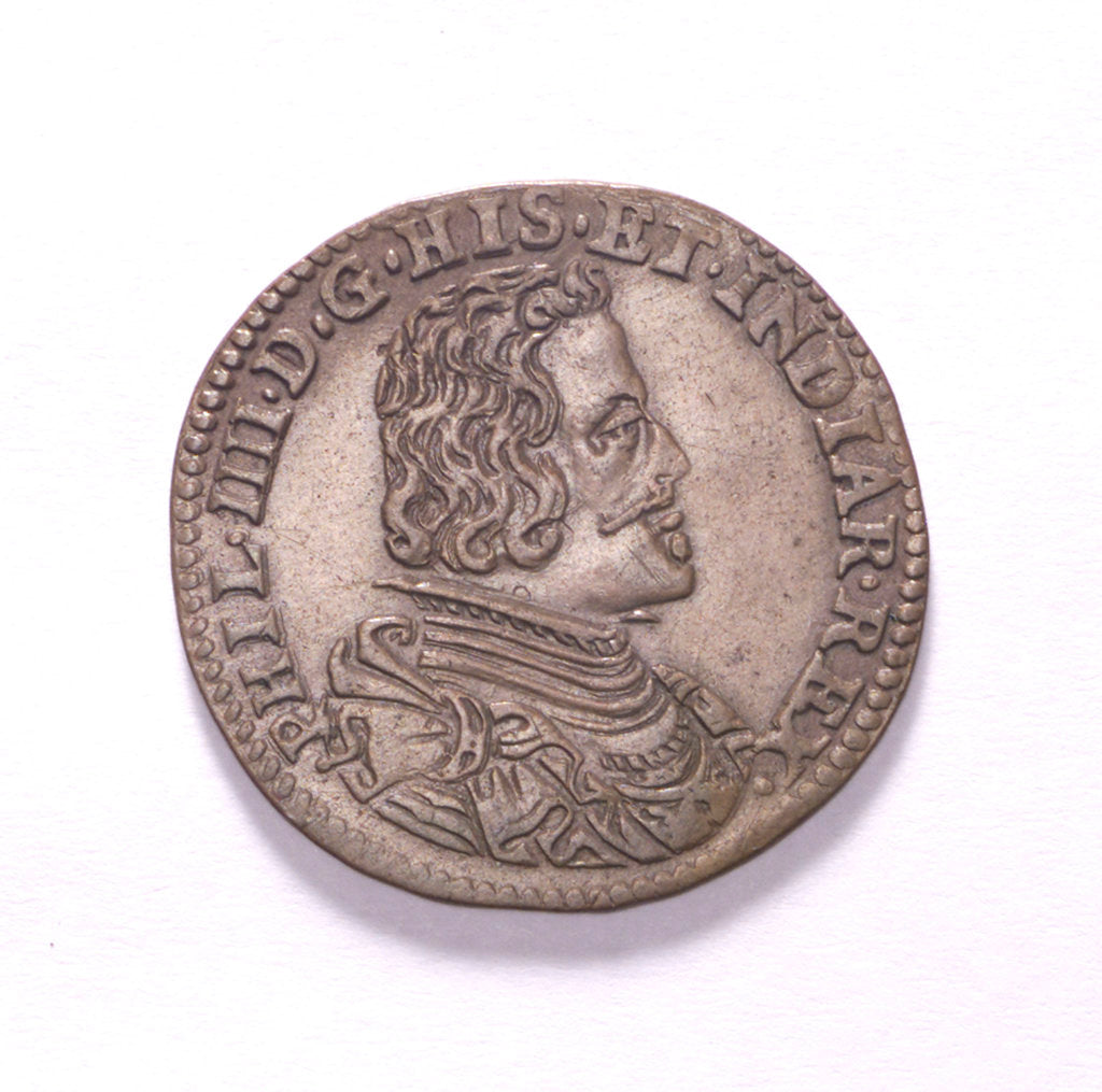 Detail of Counter commemorating the capture of Dunkirk and Barcelona, 1653; obverse by unknown