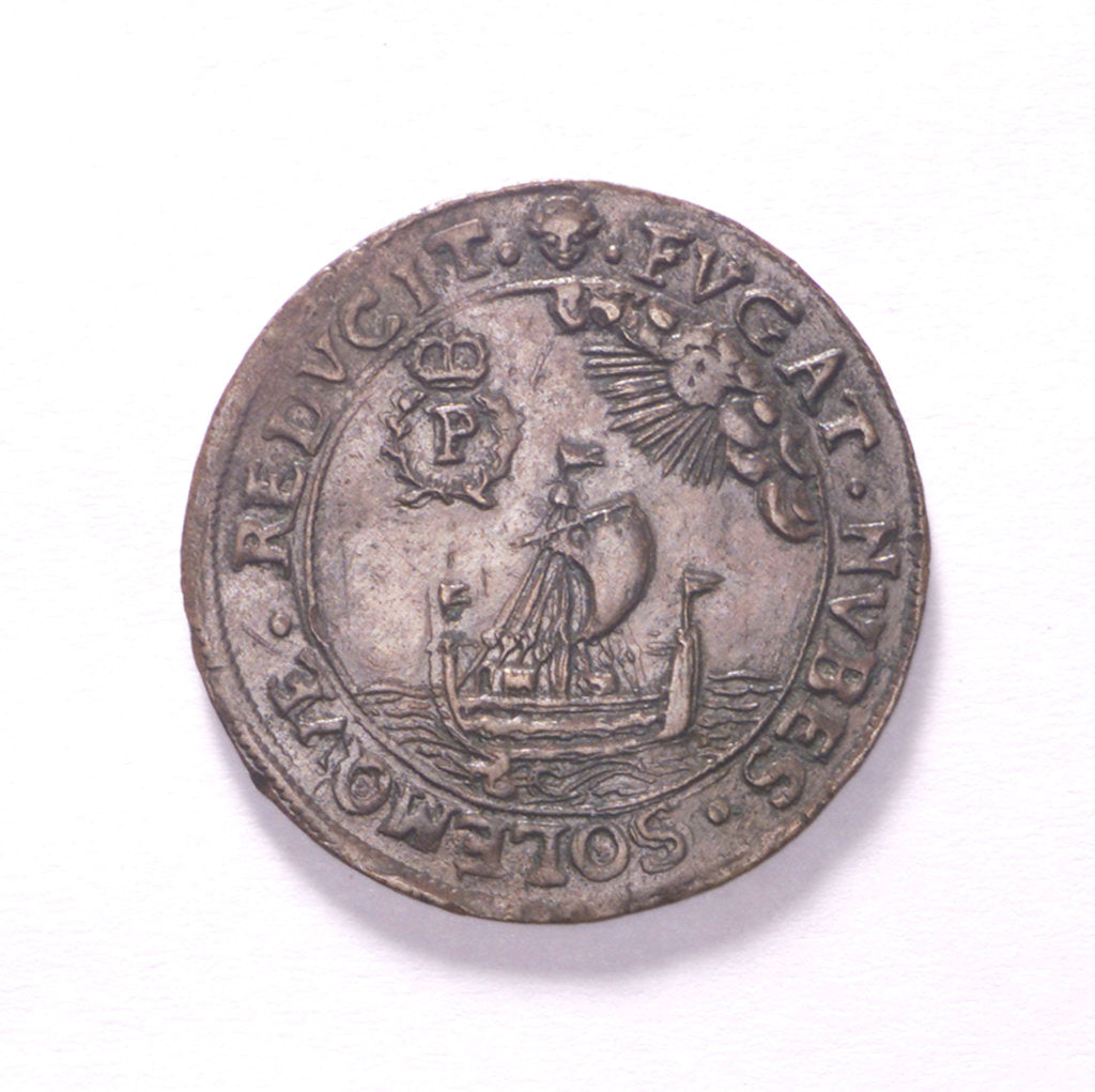 Detail of Counter commemorating peace between France and Spain, 1660; reverse by unknown
