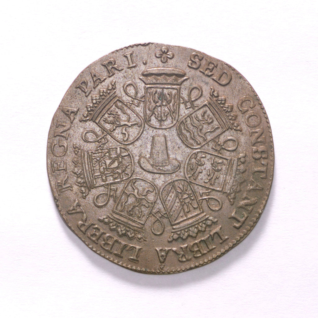 Detail of Counter commemorating the disarmament of the fleet, 1671; reverse by unknown