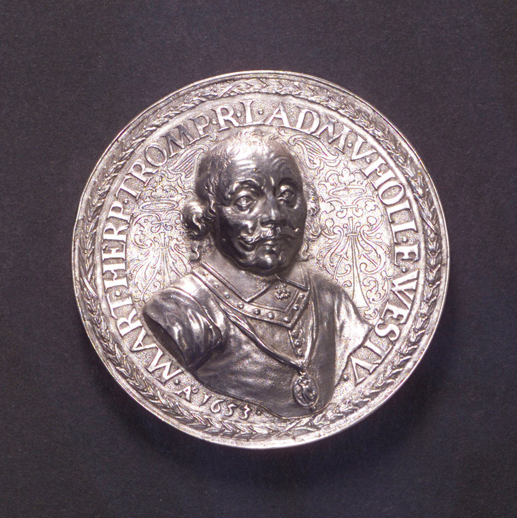 Detail of Medal commemorating the Battle of the Texel and the death of Admiral Tromp, 1653; obverse by P. van Abeele