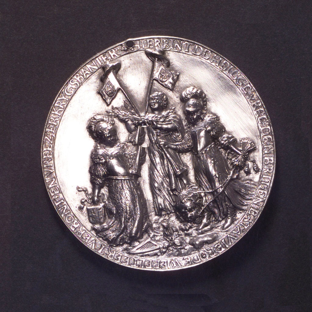 Detail of Medal commemorating the Peace of Westminster, 1654; obverse by O.M.