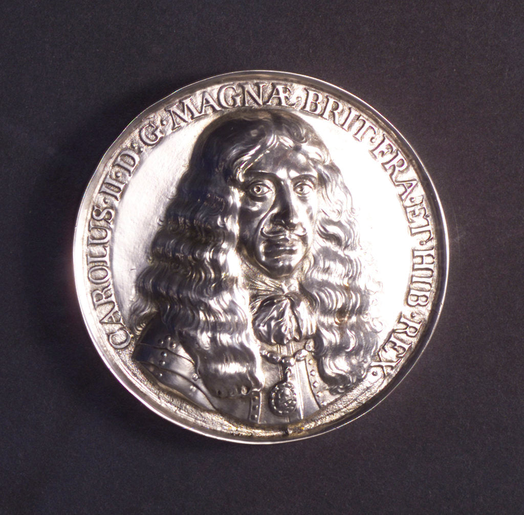 Detail of Medal commemorating the embarkation at Scheveningen of King Charles II, 1660; obverse by P. van Abeele