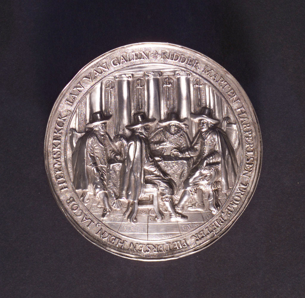 Detail of Medal commemorating the Battle of Lowestoft and the death of Admiral Kortenaar, 1665; reverse by O.M.