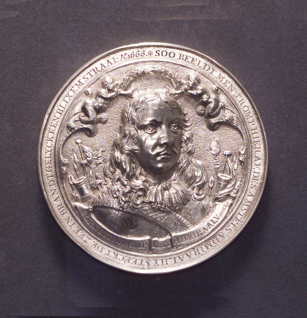 Detail of Medal commemorating the Battle of the Four Days and Admiral Van Tromp, 1666; obverse by O.M.
