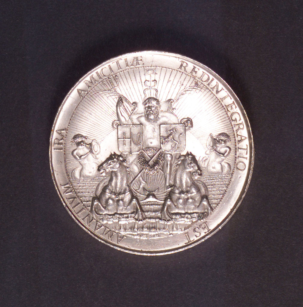 Detail of Medal commemorating the Peace of Westminster, 1654; obverse by J. Pool