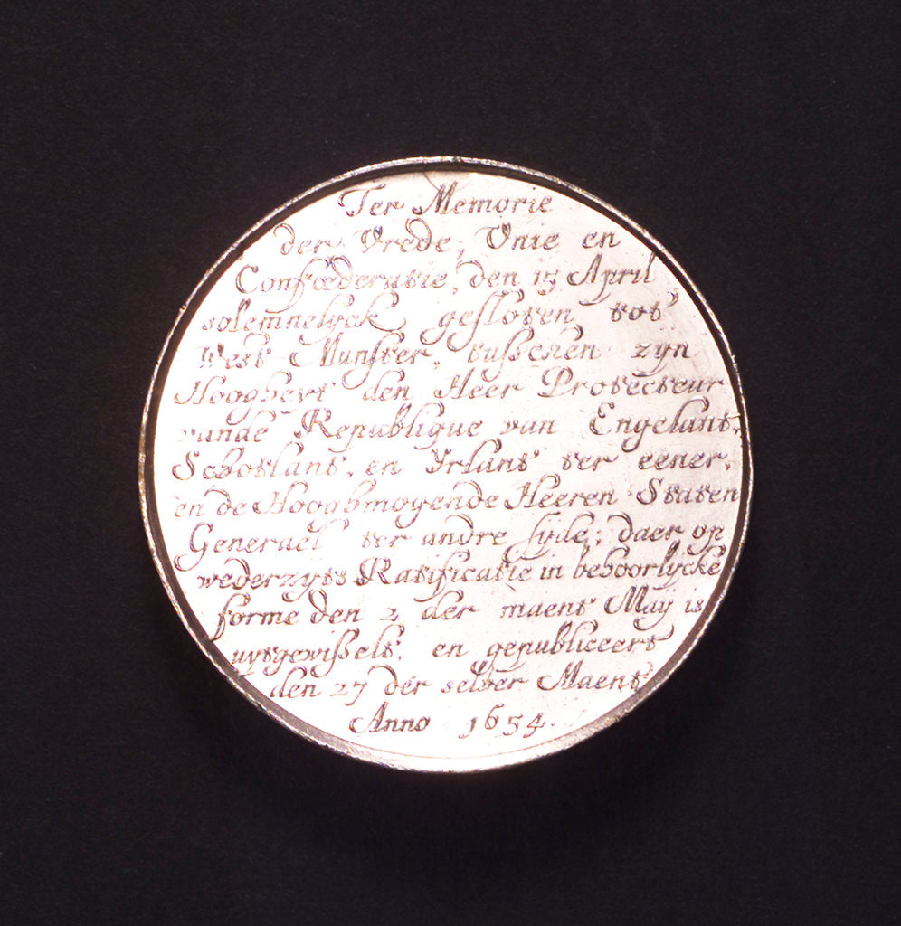 Detail of Medal commemorating the Peace of Westminster, 1654; reverse by J. Pool