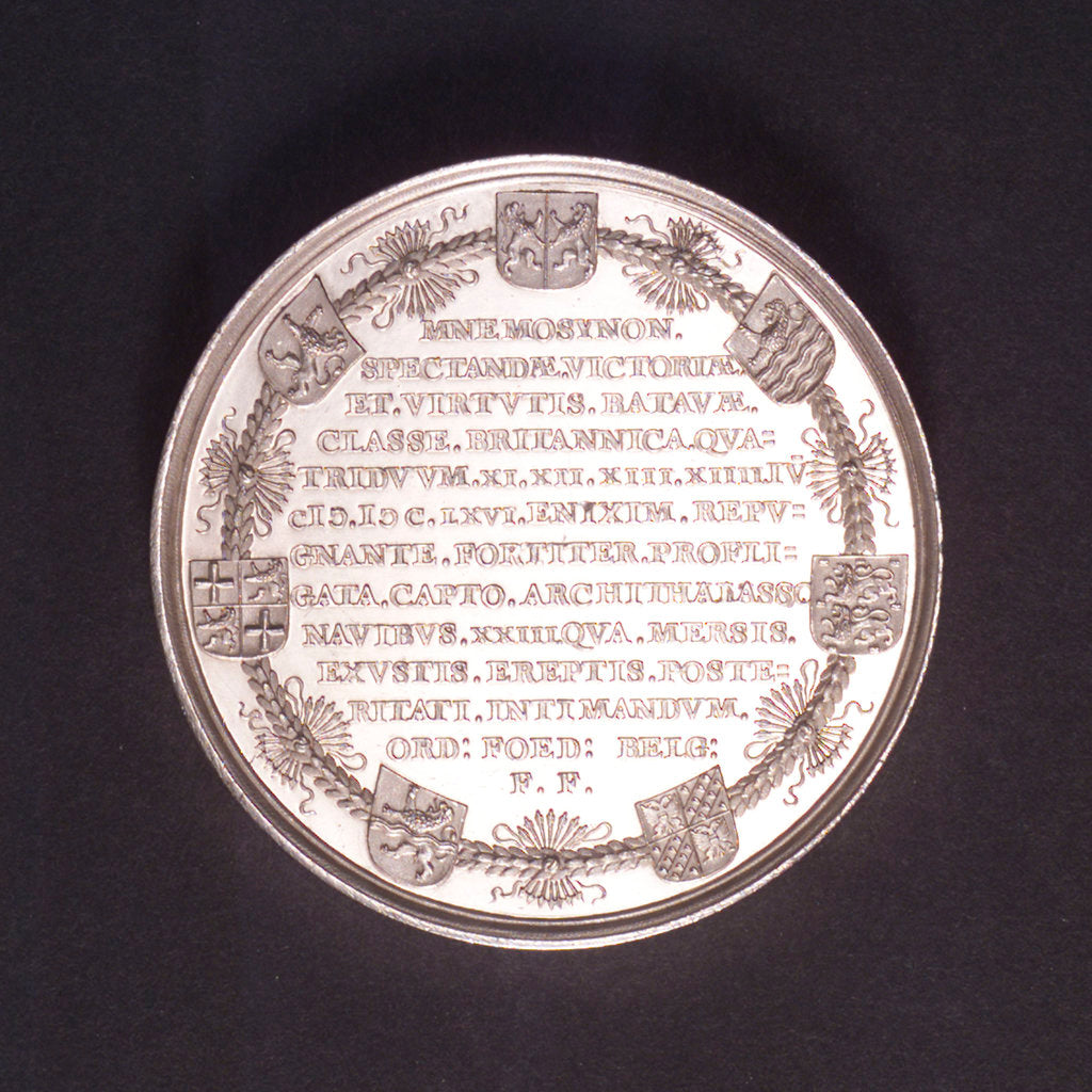 Detail of Medal commemorating the Battle of the Four Days, 1666; reverse by C. Adolfszoon