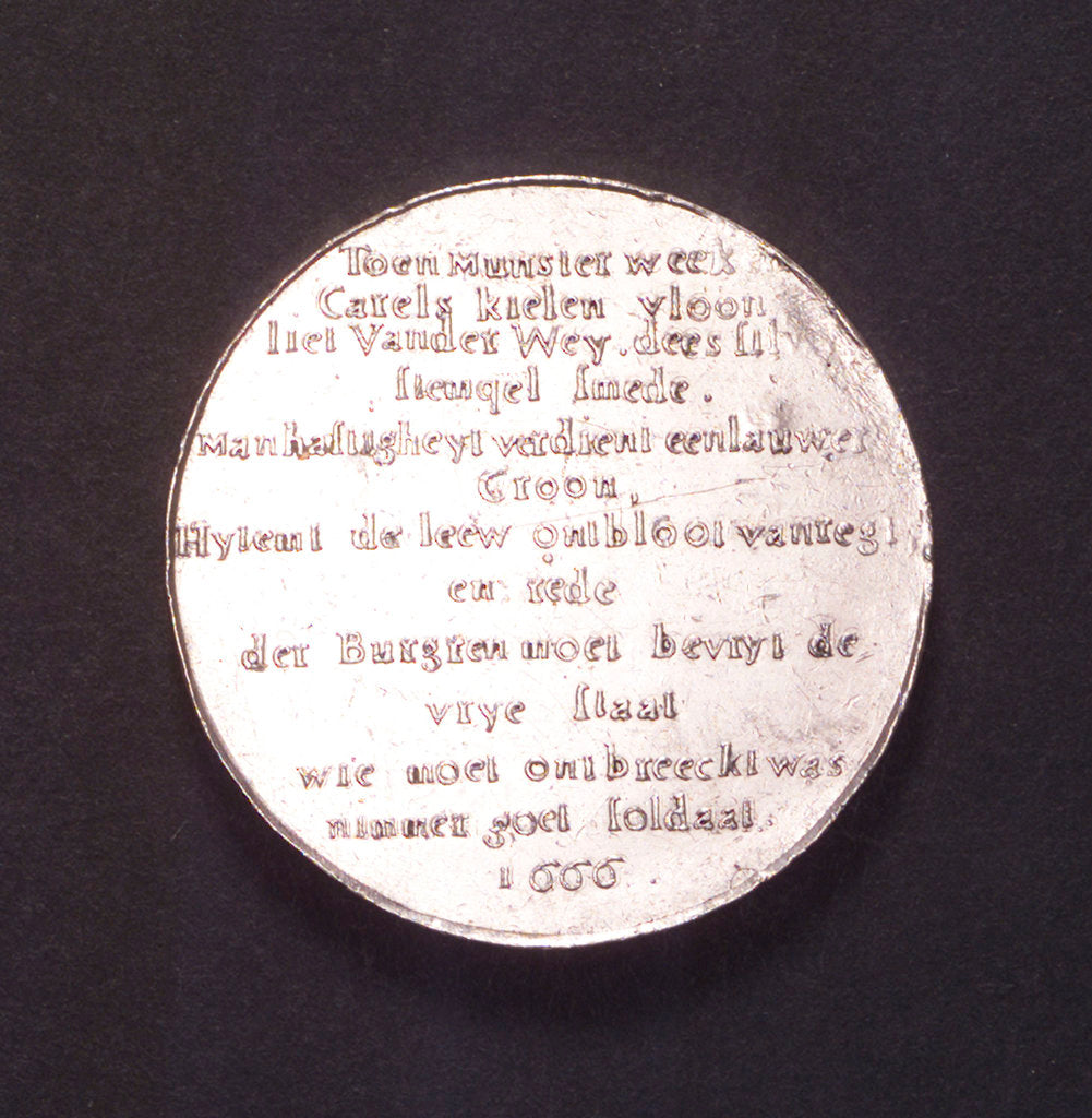 Detail of Medal commemorating the Battle of the Four Days, 1666; reverse by van der Wey