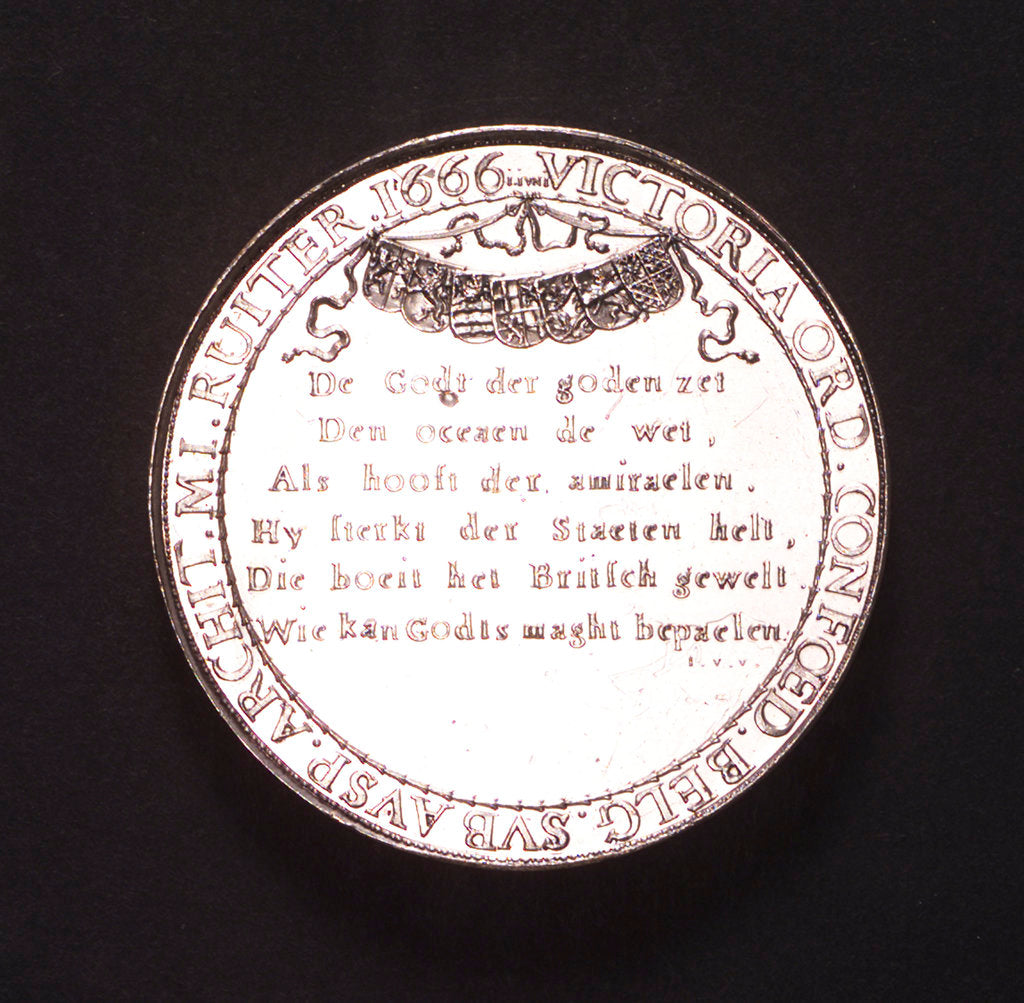 Detail of Medal commemorating the Battle of the Four Days, 1666; reverse by J. Pool