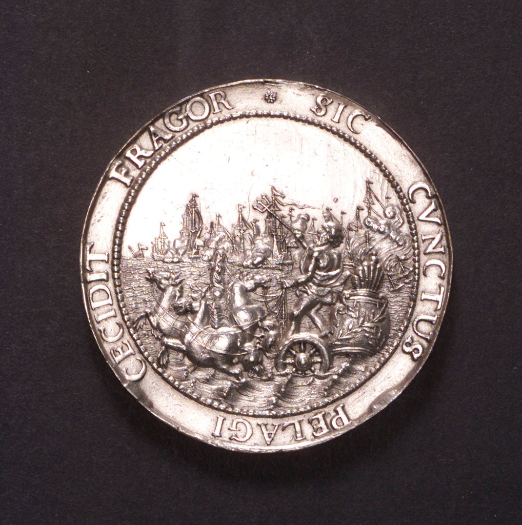 Detail of Medal commemorating the proclamation of the Peace of Breda, 1667; obverse by J. Pool