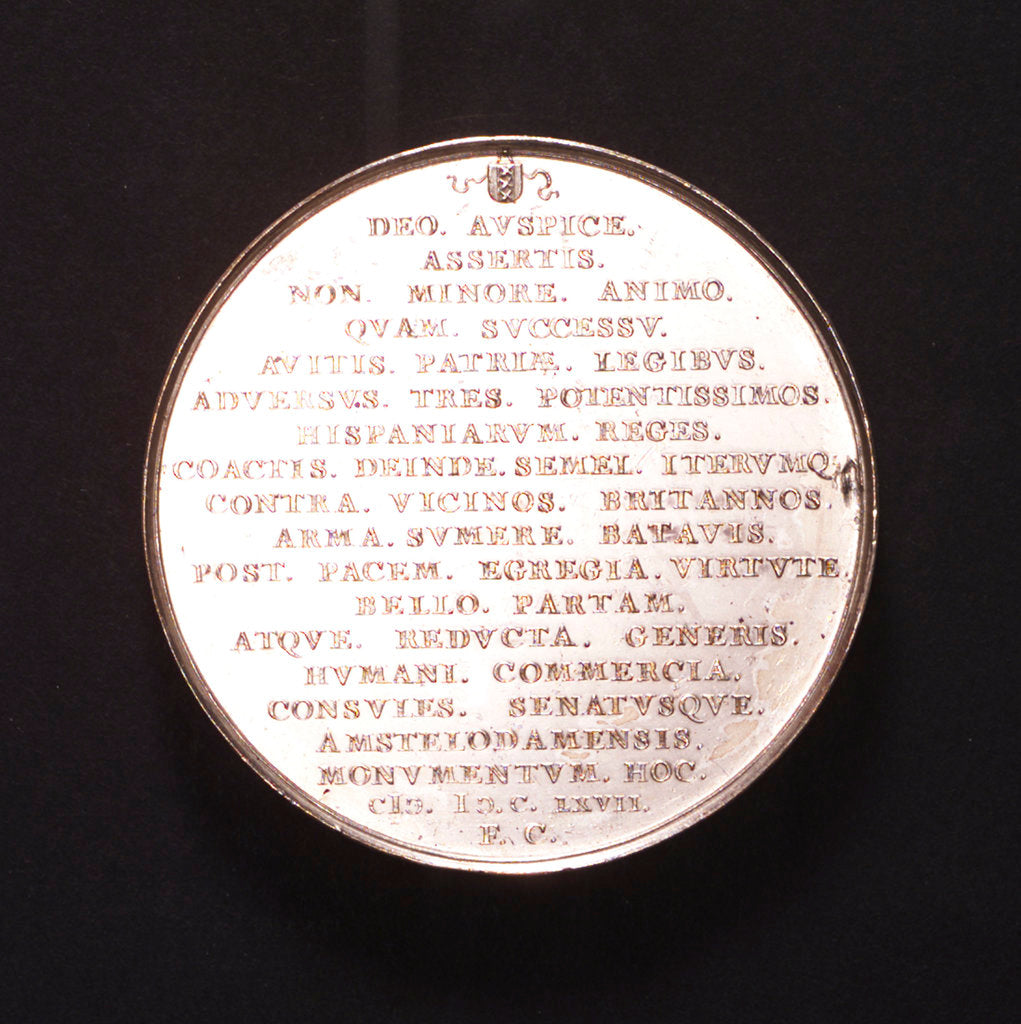 Detail of Medal commemorating the Peace of Breda, 1667; reverse by J. Lutma