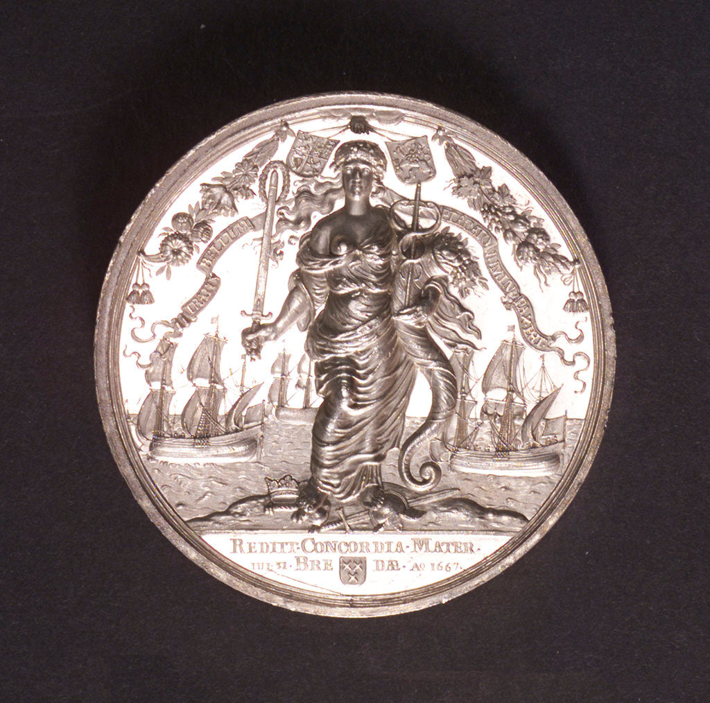 Detail of Medal commemorating the Peace of Breda, 1667; reverse by C. Adolfszoon