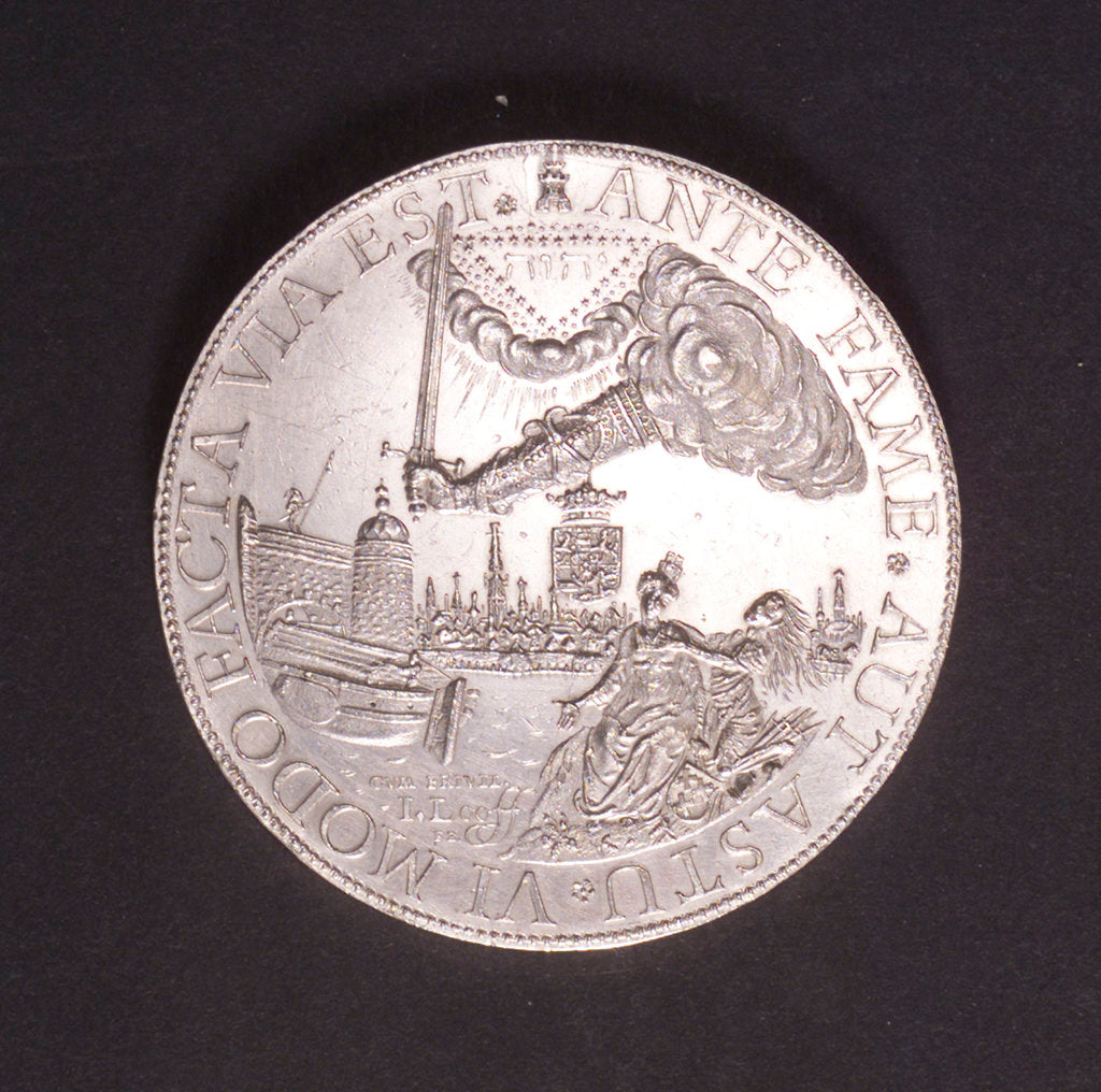 Detail of Medal commemorating the Peace of Breda, 1667; obverse by J. Looff