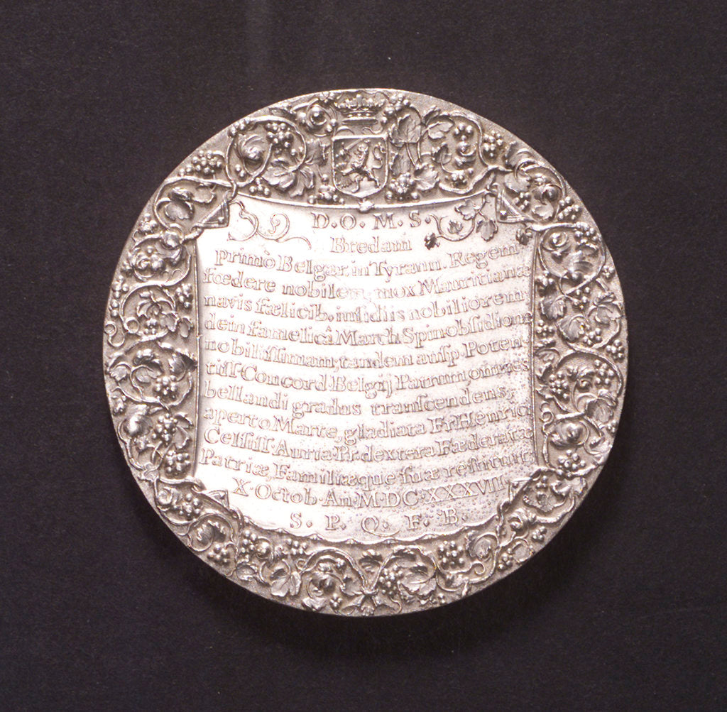 Detail of Medal commemorating the Peace of Breda, 1667; reverse by J. Looff