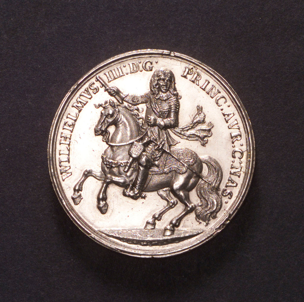 Detail of Medal commemorating William of Orange appointed Captain-General and Admiral, 1672; obverse by unknown