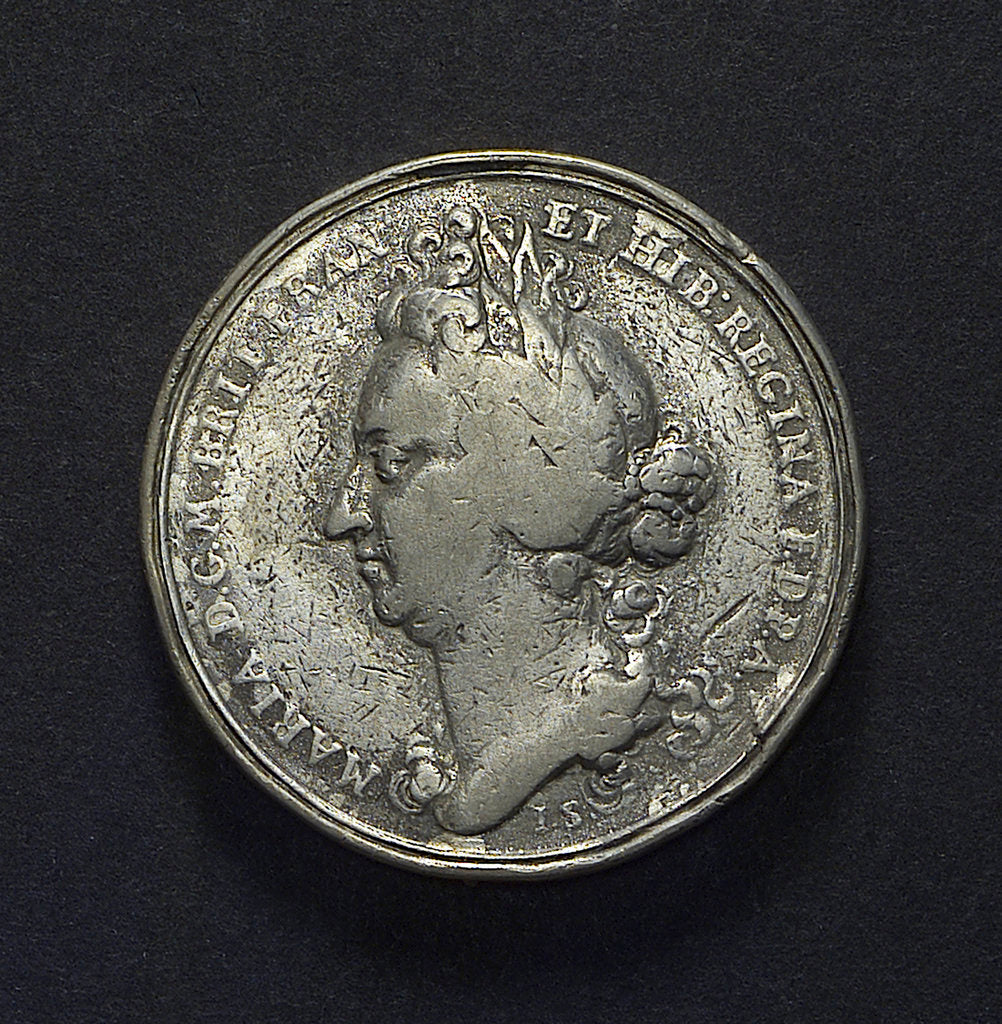 Detail of Medal commemorating Queen Mary Regent and the repair of the fleet; obverse by J. Smeltzing