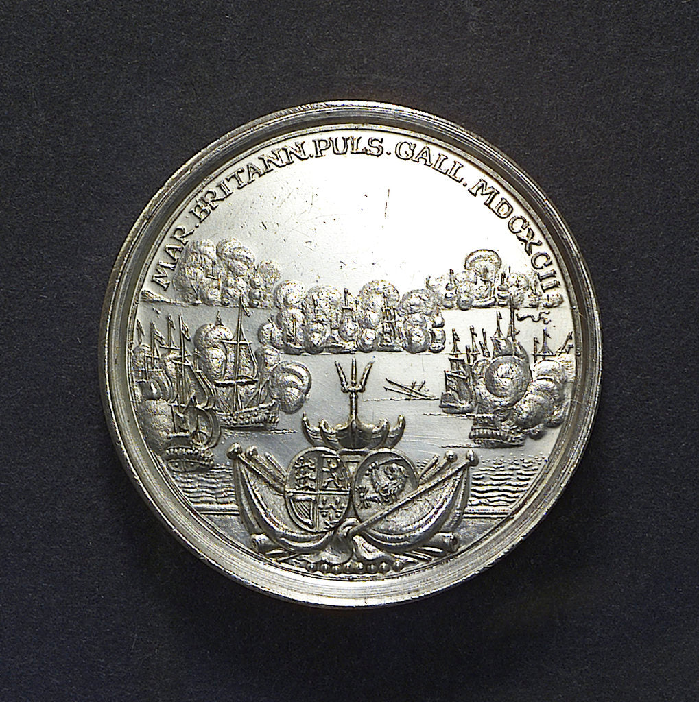 Detail of Medal commemorating the Battle of La Hogue, 1692; reverse by J. van Dishoecke