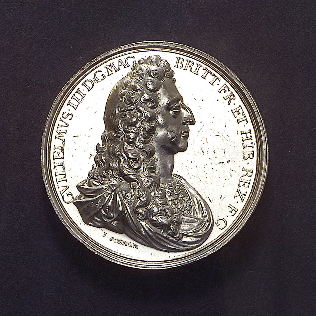 Detail of Medal commemorating the Battle of La Hogue, 1692; obverse by J. Boskam