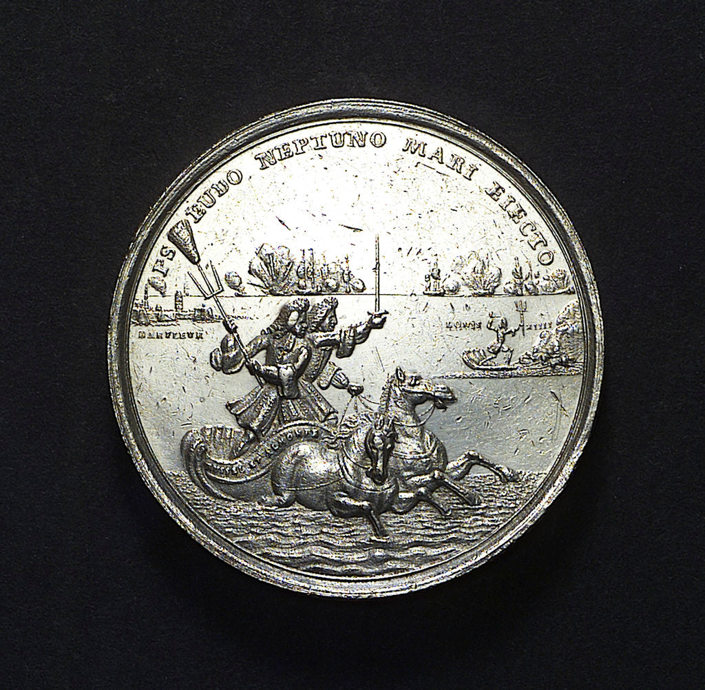 Detail of Medal commemorating the Battle of La Hogue, 1692; reverse by R. Arondeaux