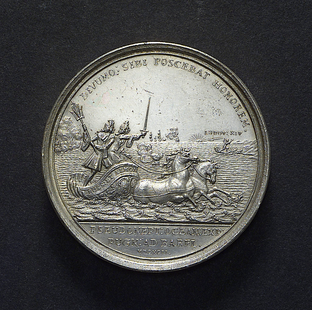 Detail of Medal commemorating the Battle of La Hogue, 1692; obverse by J. Smeltzing
