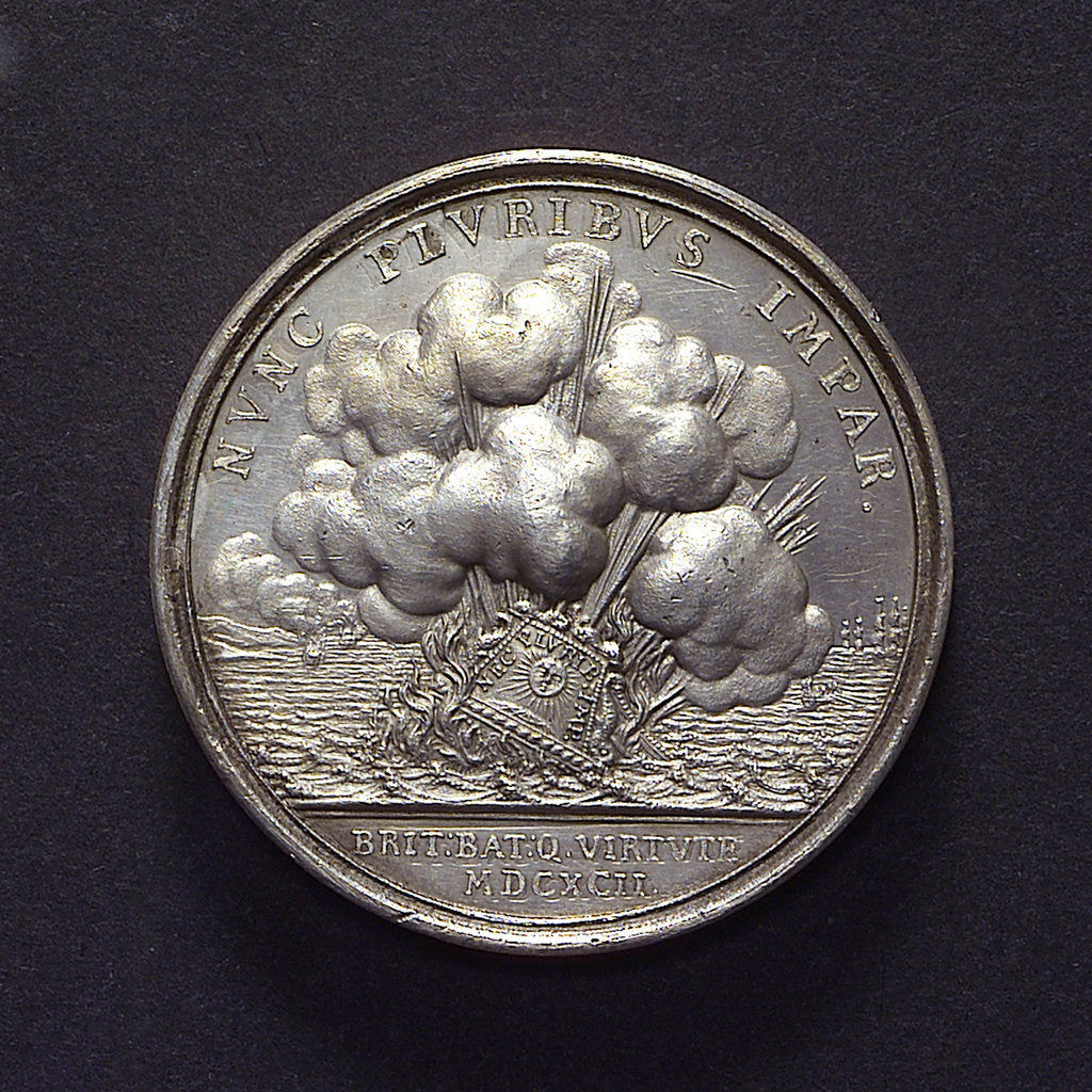 Detail of Medal commemorating the Battle of La Hogue, 1692; reverse by J. Smeltzing